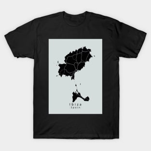 Ibiza Spain Island Map dark T-Shirt